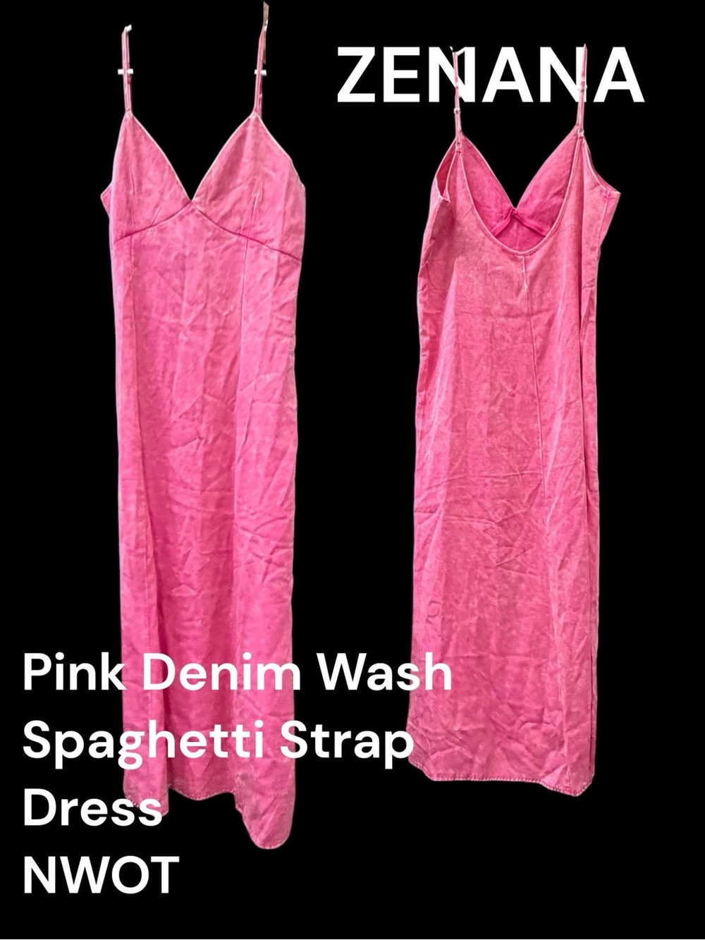 Zenana Outfitters Pink Strapless Slip Dress NWOT